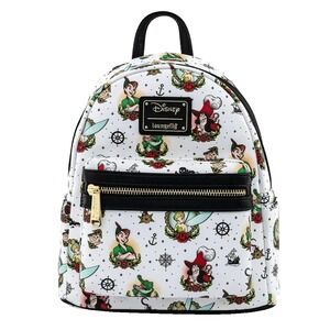Loungefly Disney Peter Pan Tattoo Print Mini Backpack Exclusive Grotto Treasures